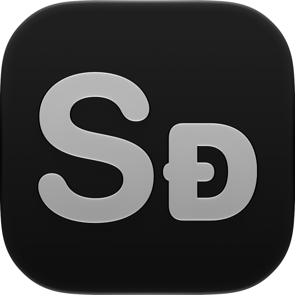 Shared Classic app icon in Black on White, light icon design shown in the system dark appearance.
