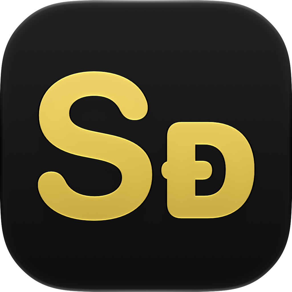 Shared Classic app icon in Gold on Black, light icon design.