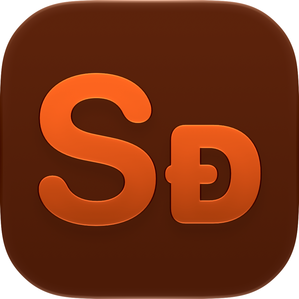 Shared Classic app icon in Orange, dark icon design.