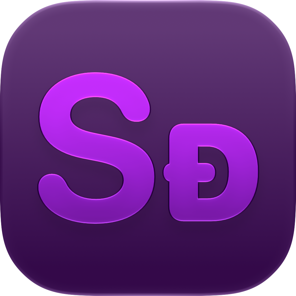 Shared Classic app icon in Purple, dark icon design.