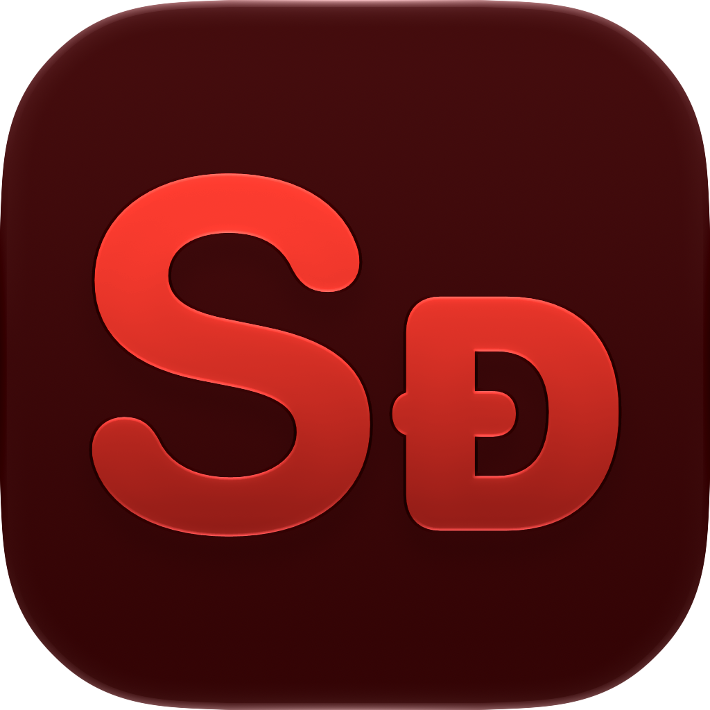 Shared Classic app icon in Red, dark icon design.