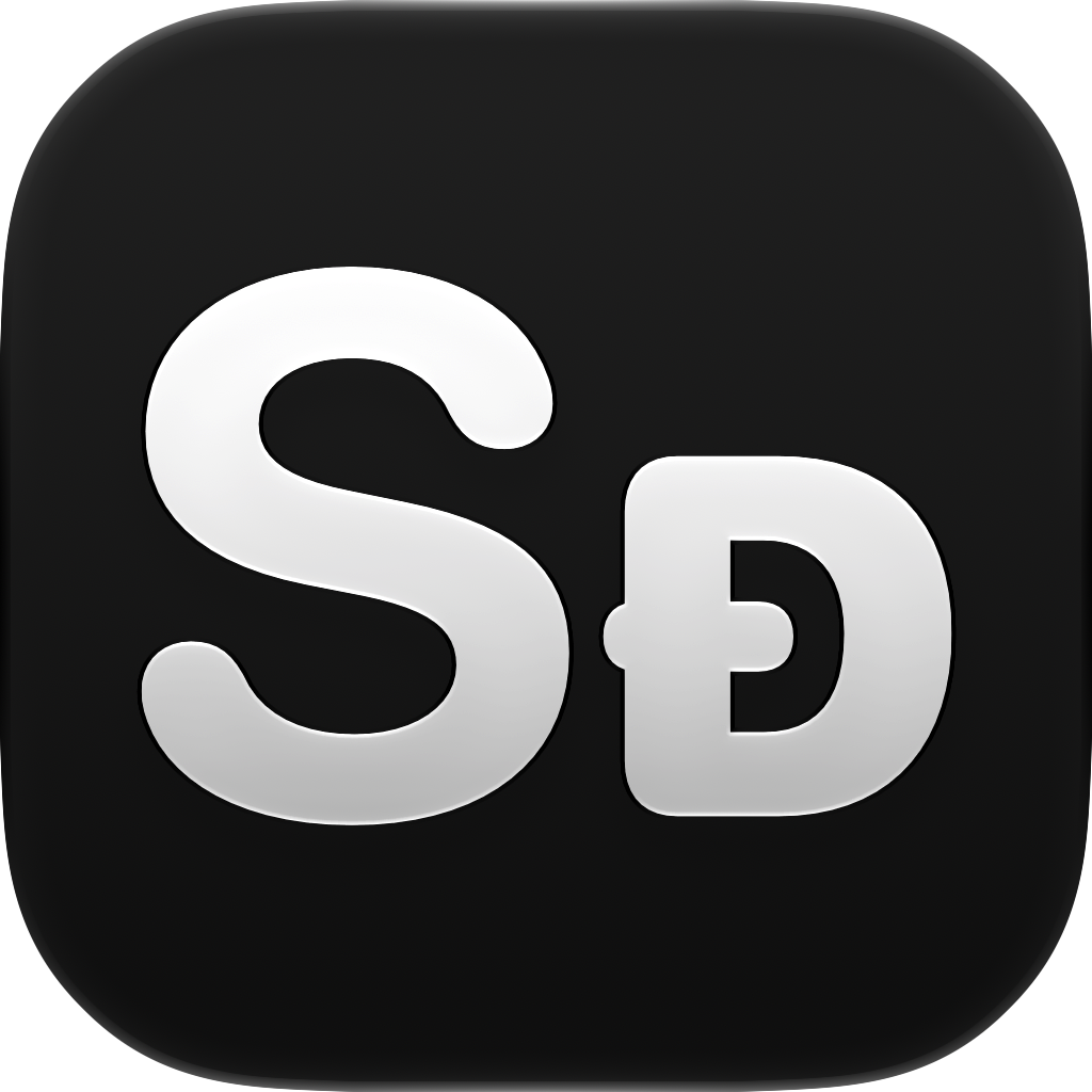 Shared Classic app icon in White on Black, light icon design shown in the system dark appearance.