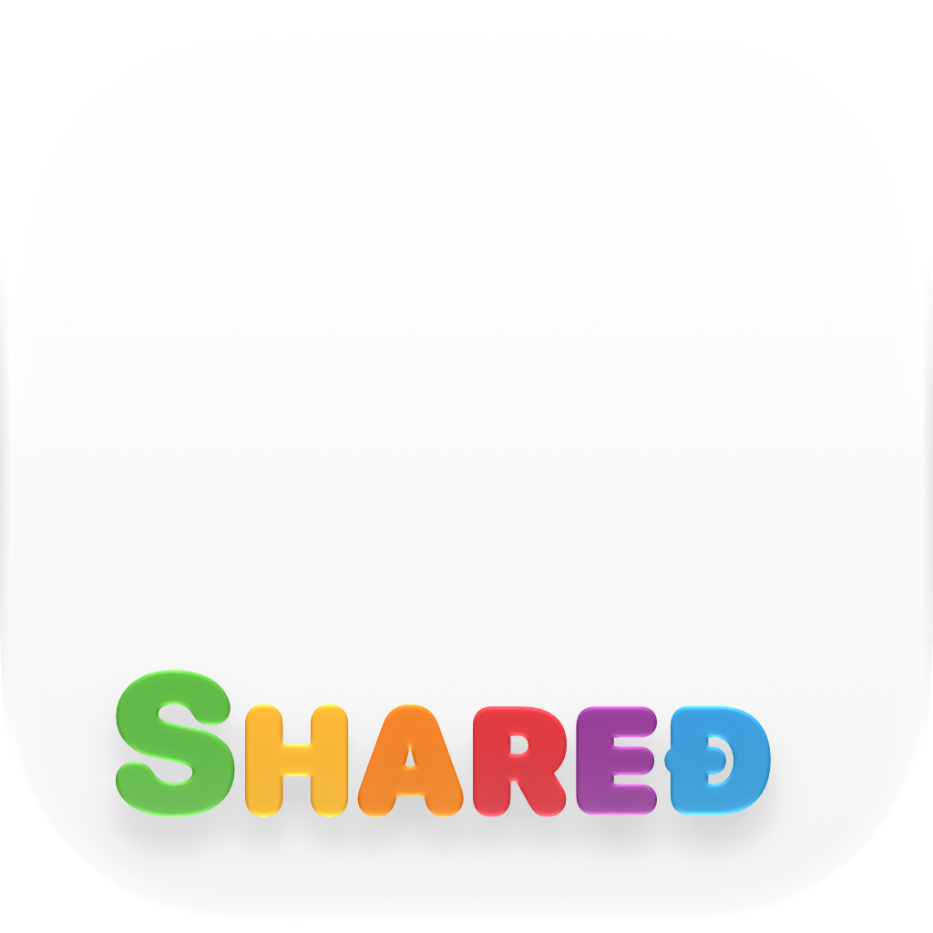 Shared Cornered app icon in Six Colors on White, light icon design.