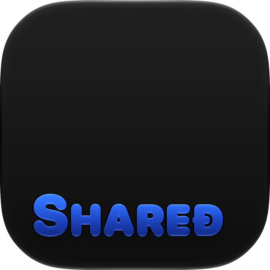 Shared Cornered app icon in Blue, light icon design shown in the system dark appearance.