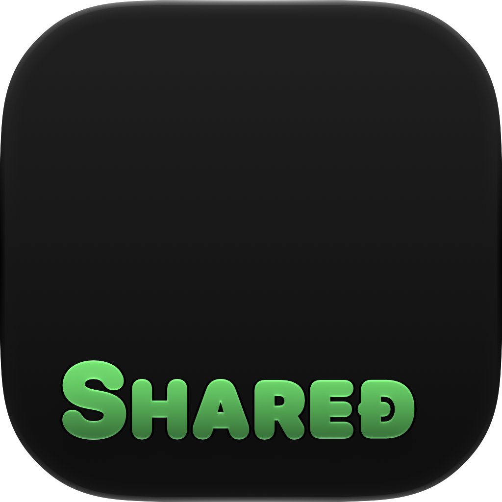 Shared Cornered app icon in Green, light icon design shown in the system dark appearance.