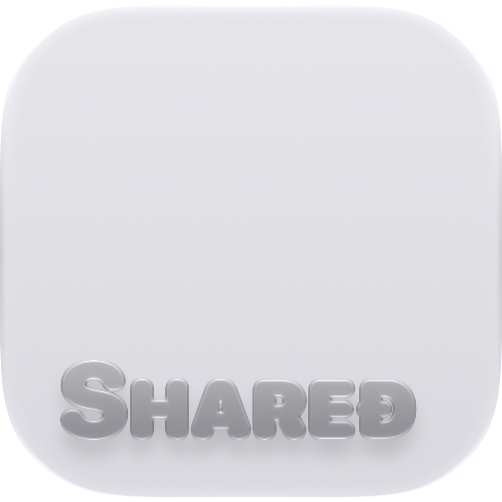 Shared Cornered app icon in Grey, light icon design.