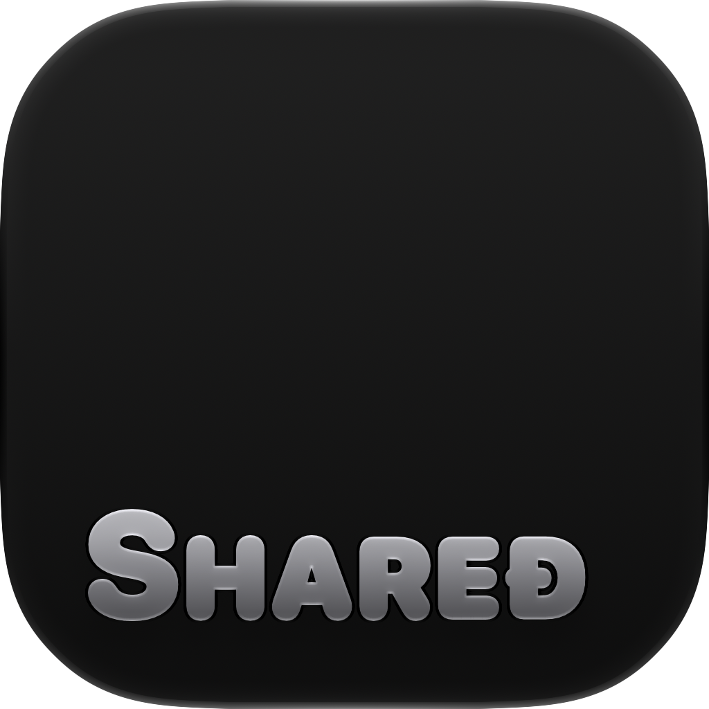Shared Cornered app icon in Grey, light icon design shown in the system dark appearance.