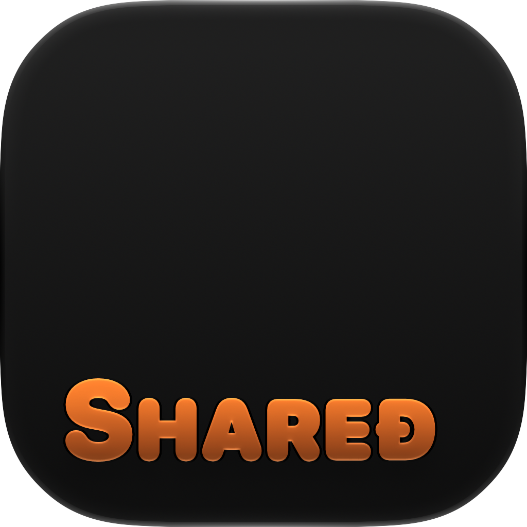 Shared Cornered app icon in Orange, light icon design shown in the system dark appearance.