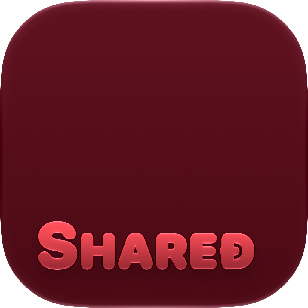 Shared Cornered app icon in Pink, dark icon design.