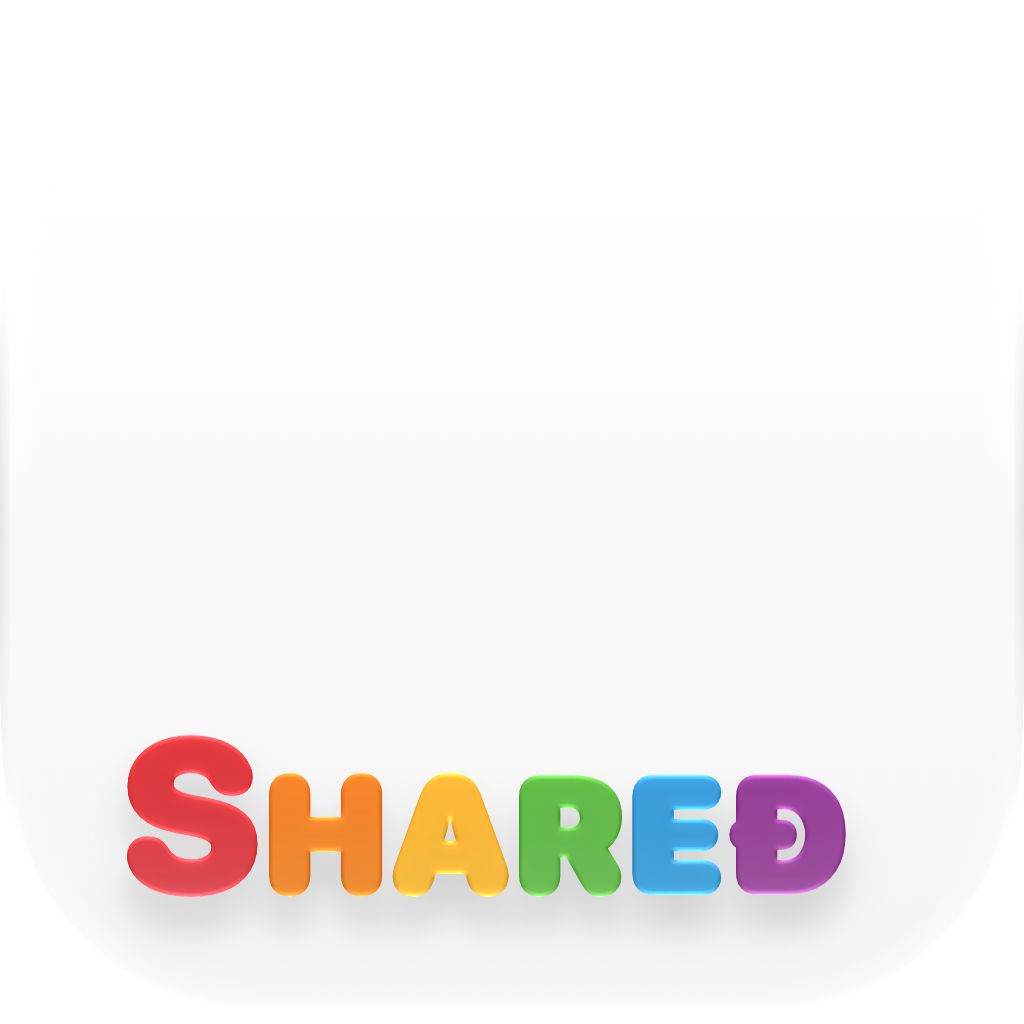 Shared Cornered app icon in Pride, light icon design.