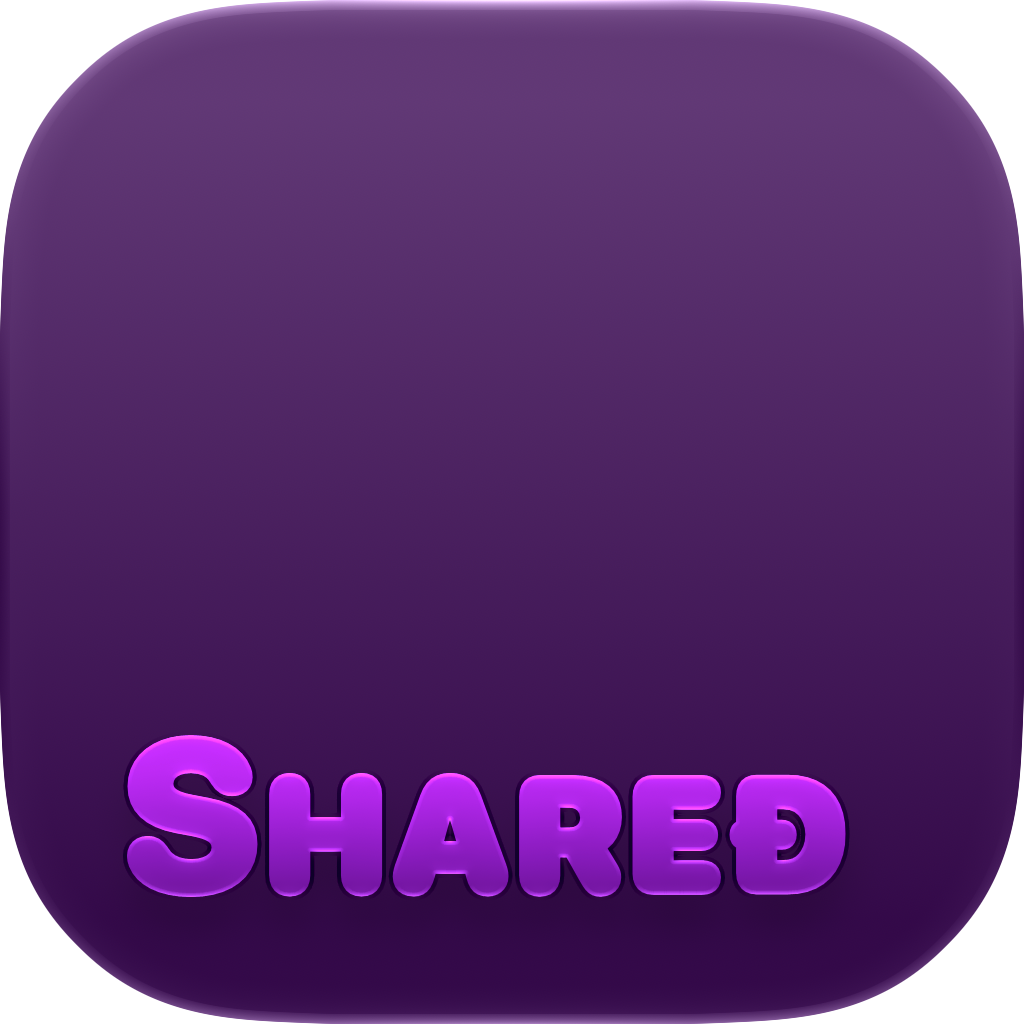 Shared Cornered app icon in Purple, dark icon design.