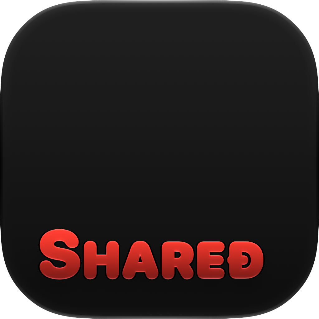 Shared Cornered app icon in Red, light icon design shown in the system dark appearance.