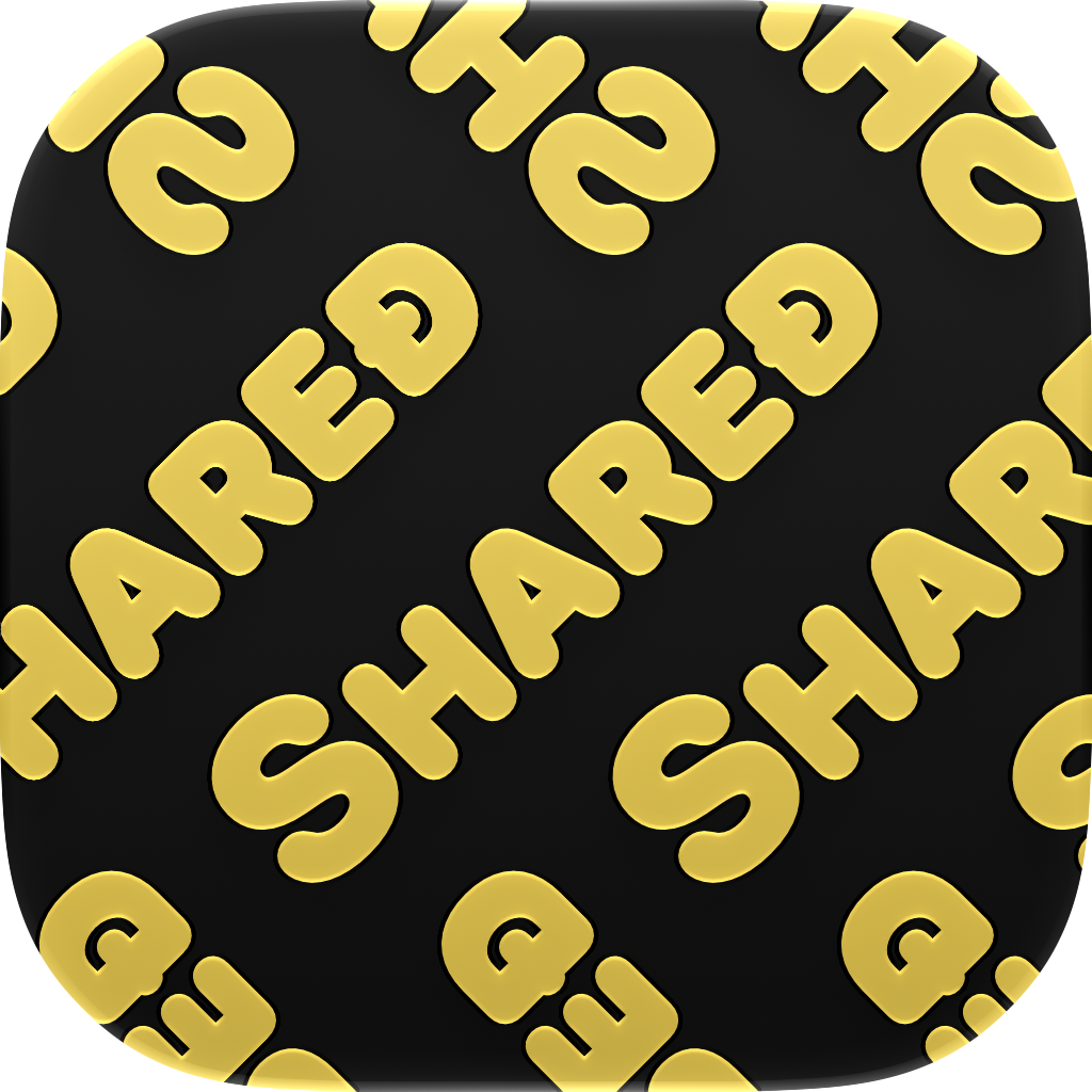 Shared Tire app icon in Gold on Black, light icon design.