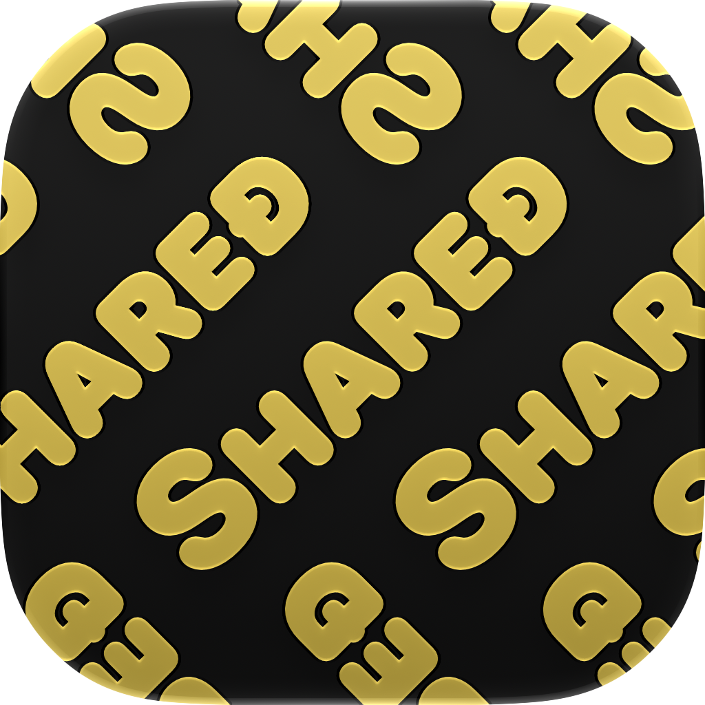 Shared Tire app icon in Gold on Black, light icon design shown in the system dark appearance.
