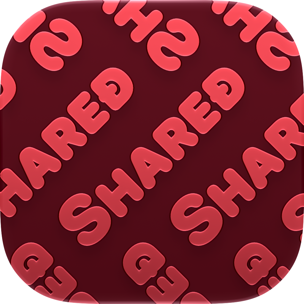 Shared Tire app icon in Pink, dark icon design.