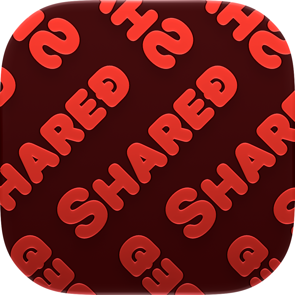 Shared Tire app icon in Red, dark icon design.