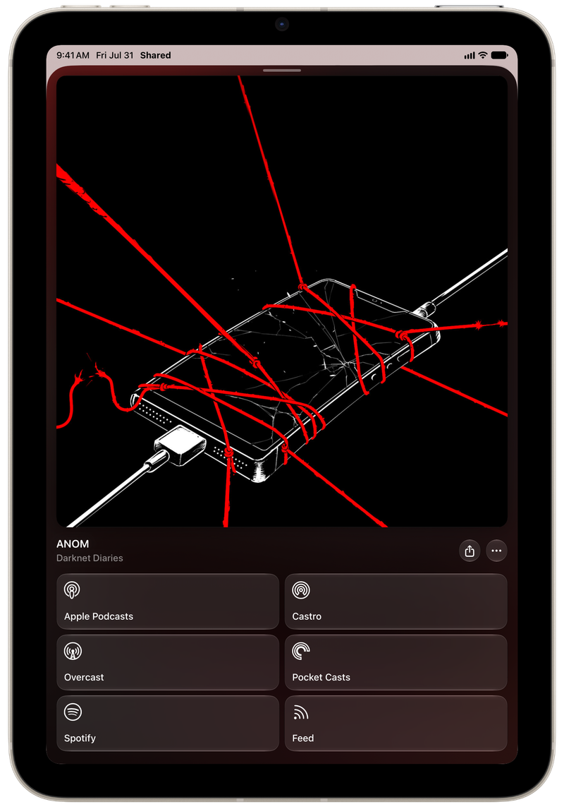 Shared on iPad mini showing Media View for ANOM, light appearance.
