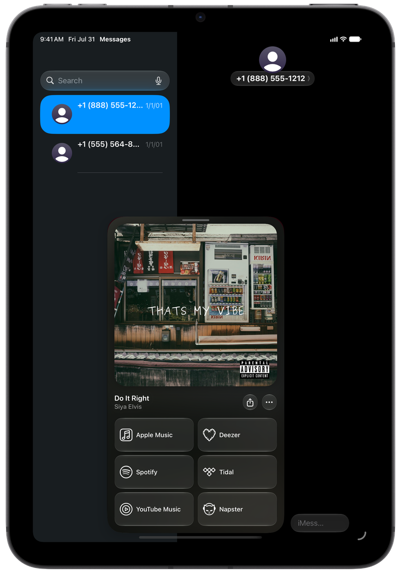 Shared on iPad mini showing Open in Shared from Messages for Do It Right, dark appearance.