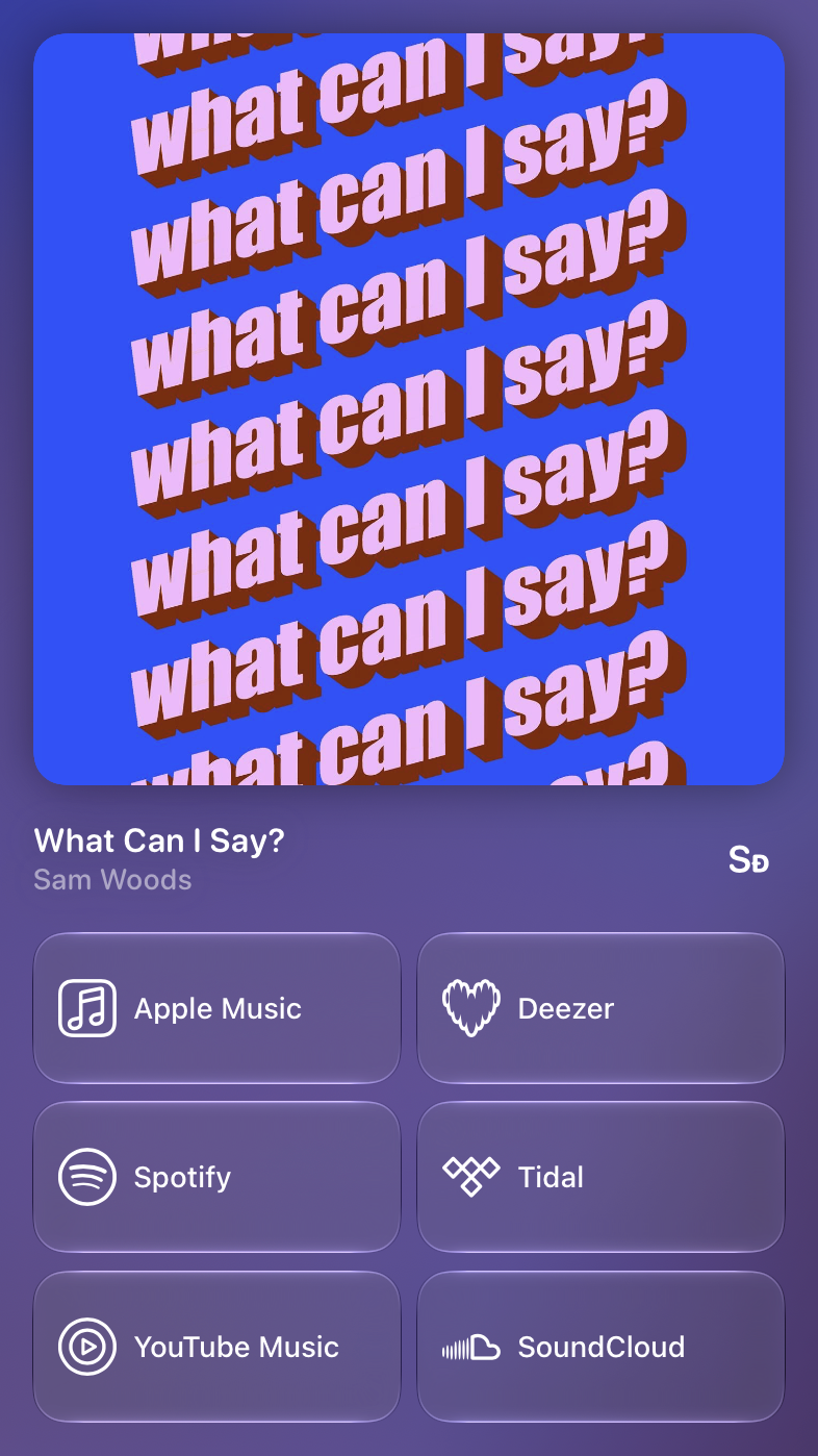 Shared’s Share as Image picture of What Can I Say?, made in Messages on iPad mini, dark appearance.