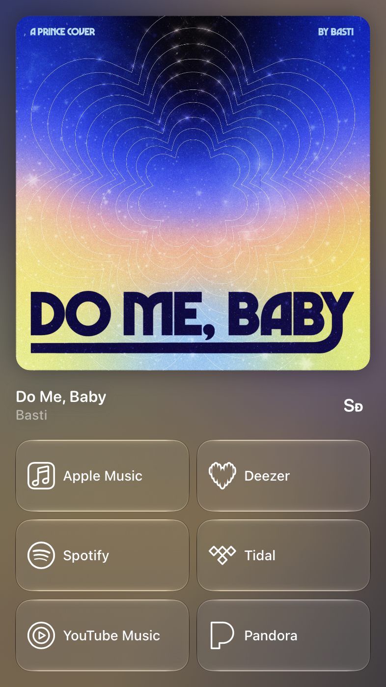 Shared’s Share as Image picture of Do Me, Baby, made in Messages on iPad mini, light appearance.