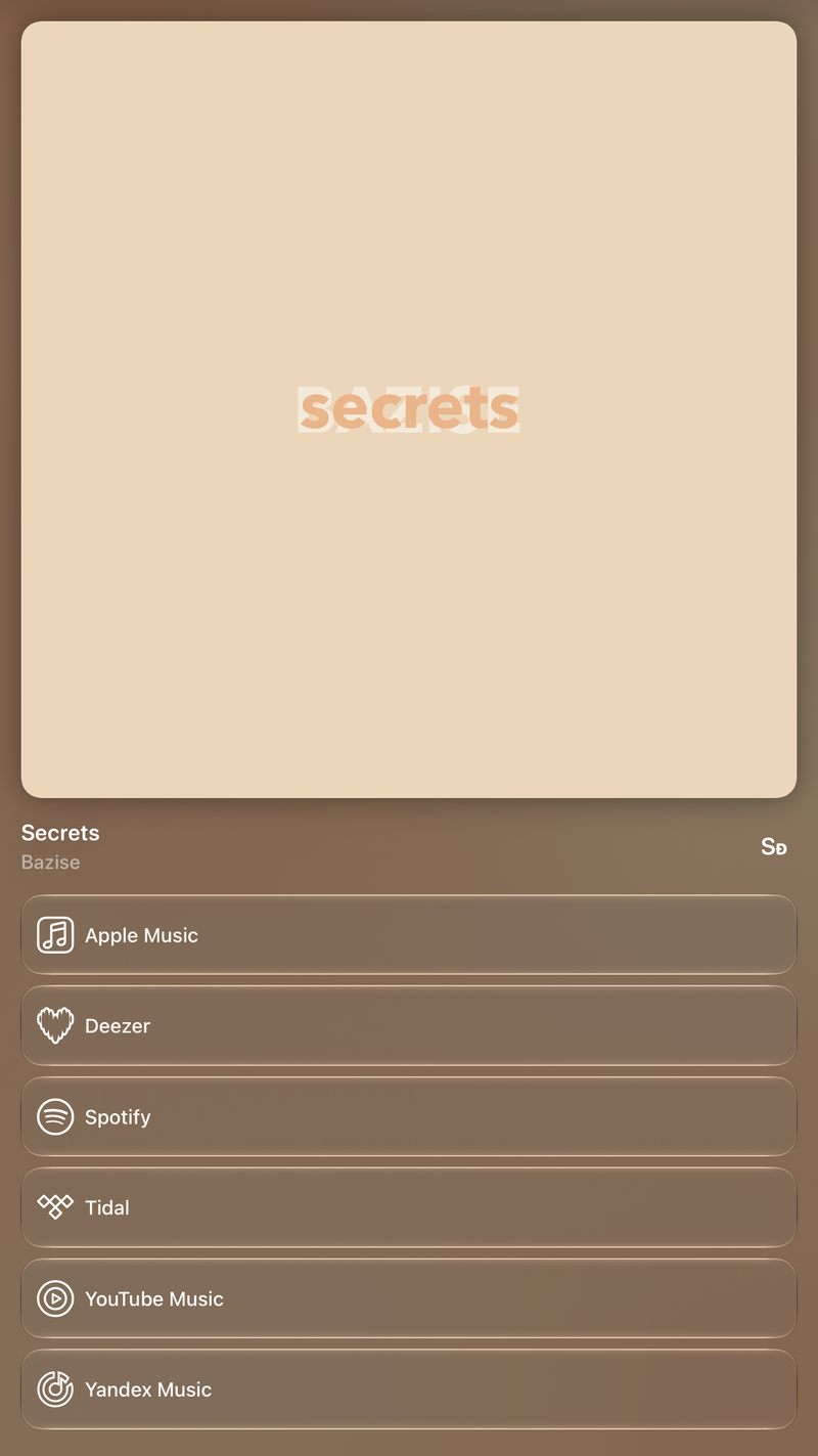 Shared’s Share as Image picture of Secrets, made in the app on iPad mini, dark appearance.