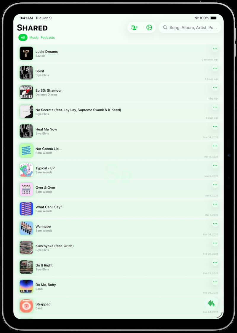 Shared iPad Pro 11 inch Silver History green light press image.