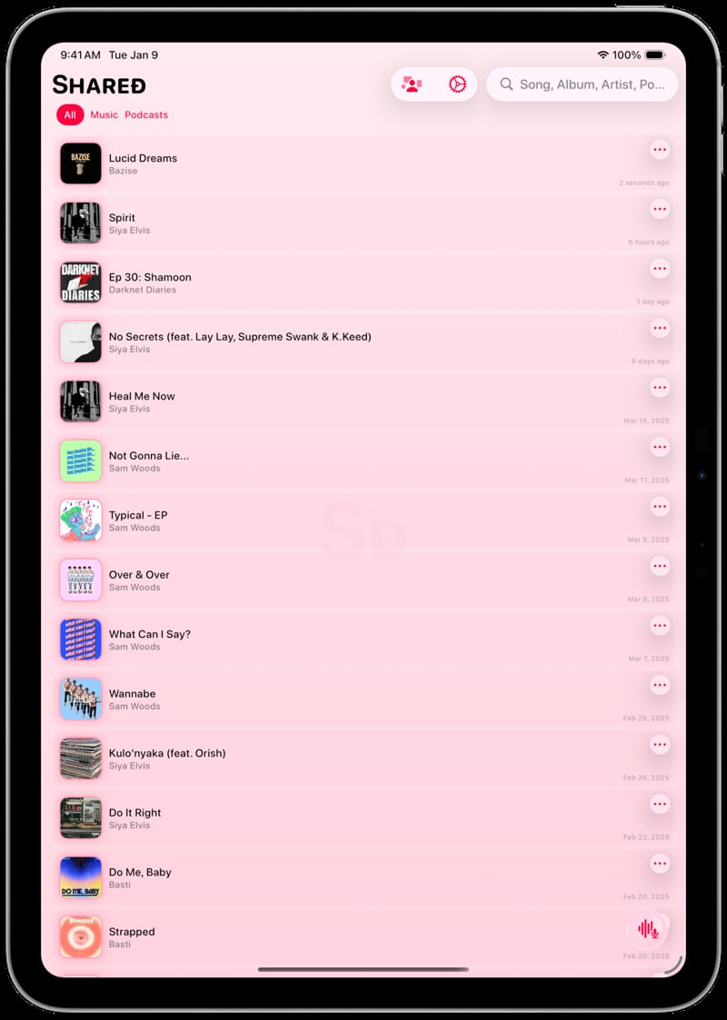 Shared iPad Pro 11 inch Silver History pink light press image.