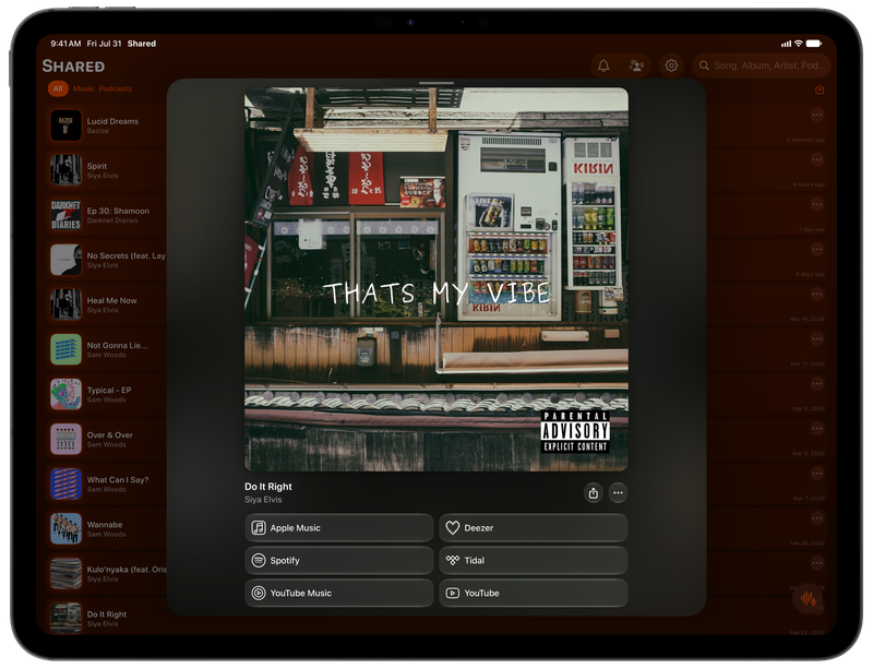 Shared on iPad Pro 13-inch showing Media View for Do It Right, dark appearance.