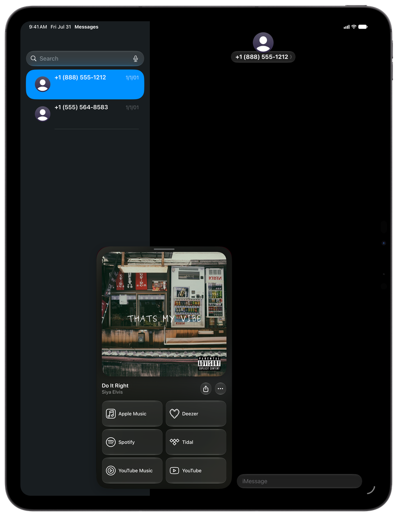 Shared on iPad Pro 13-inch showing Open in Shared from Messages for Do It Right, dark appearance.