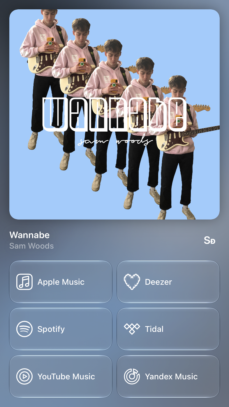 Shared’s Share as Image picture of Wannabe, made in Messages on iPad Pro 13-inch, light appearance.