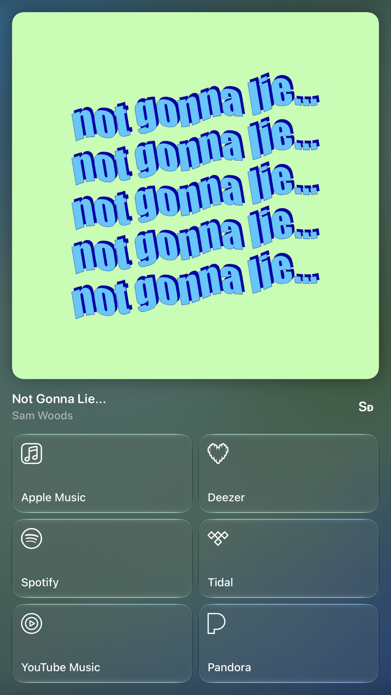 Shared’s Share as Image picture of Not Gonna Lie..., made in the app on iPad Pro 13-inch, dark appearance.
