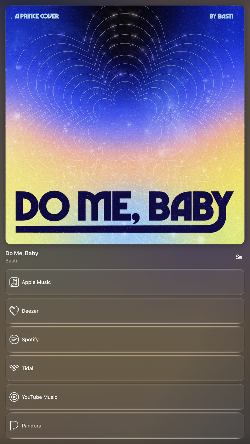 Shared’s Share as Image picture of Do Me, Baby, made in the app on iPad Pro 13-inch, dark appearance.