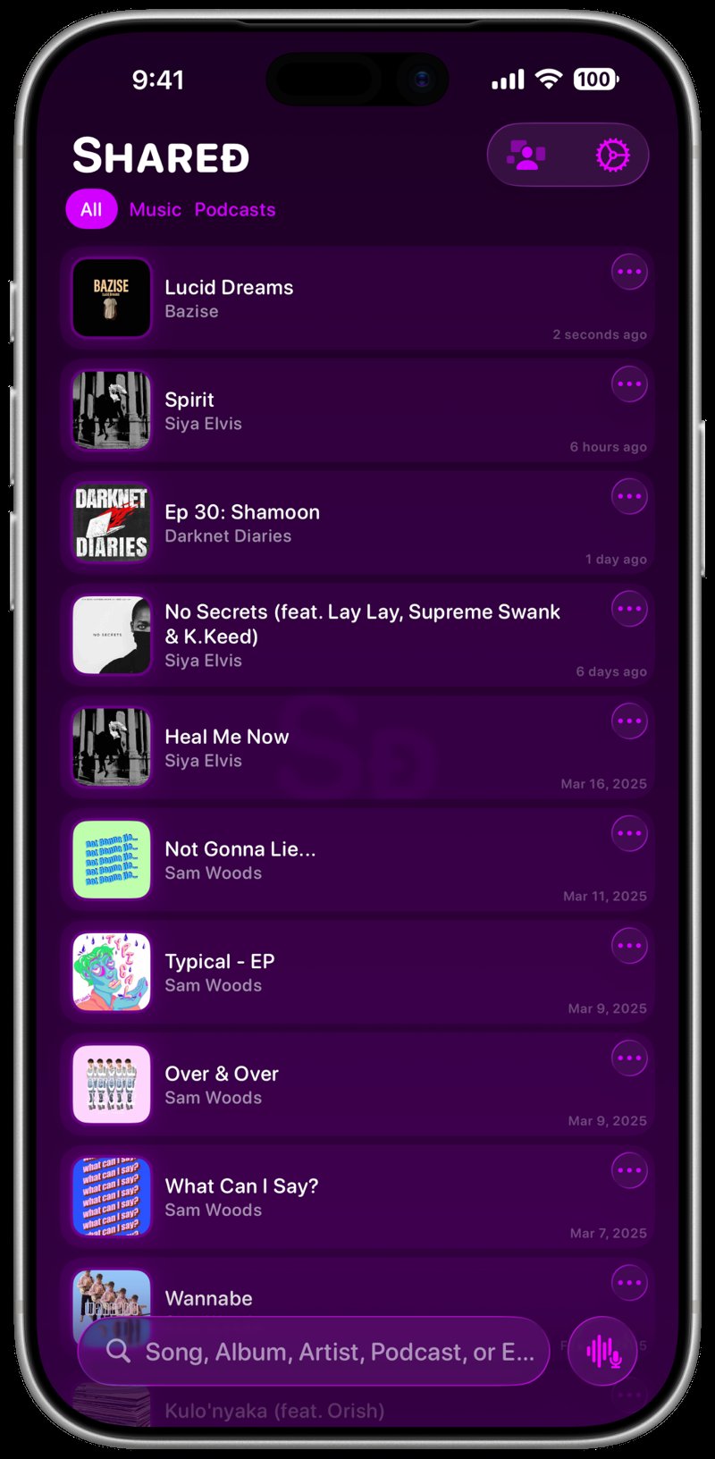 Shared iPhone 17 Pro Max Silver History Purple Dark press image.