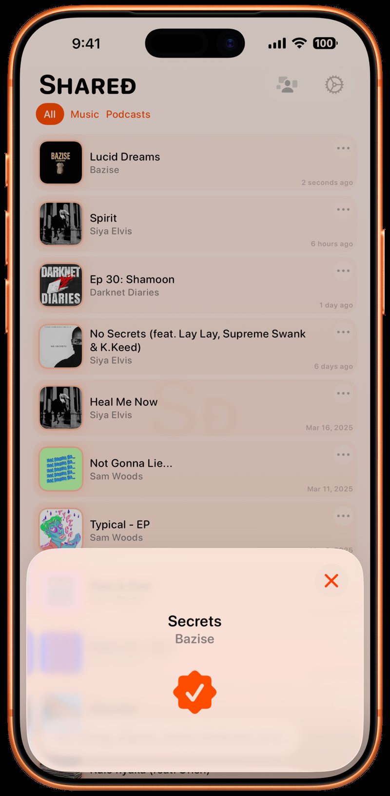 Shared iPhone 17 Pro Max Cosmic Orange Song ID Match Orange Light press image.
