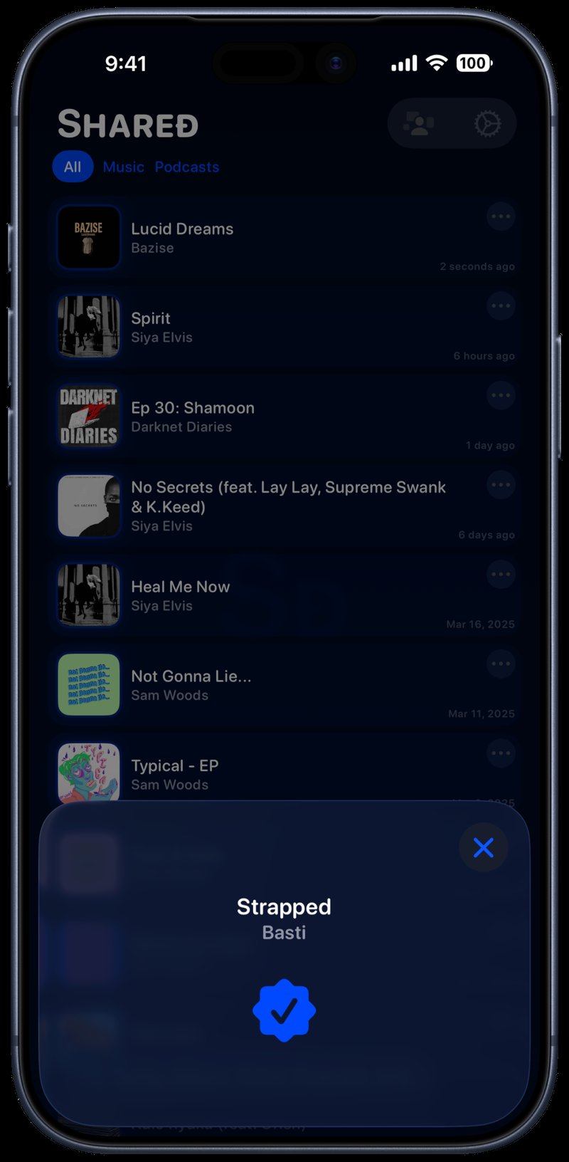 Shared iPhone 17 Pro Max Deep Blue Song ID Match Blue Dark press image.