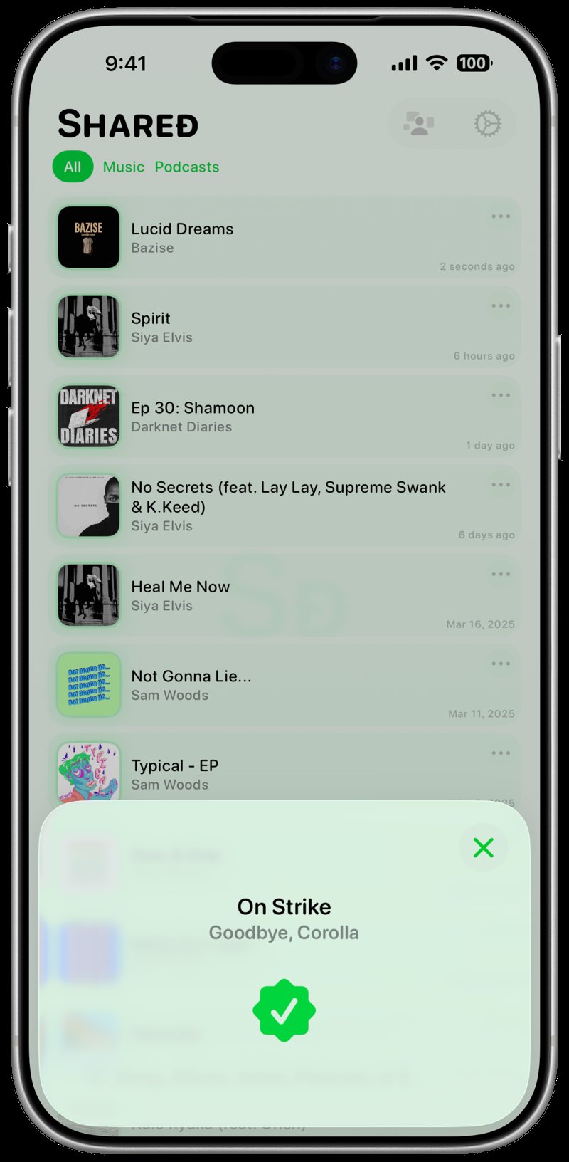 Shared iPhone 17 Pro Max Silver Song ID Match Green Light press image.
