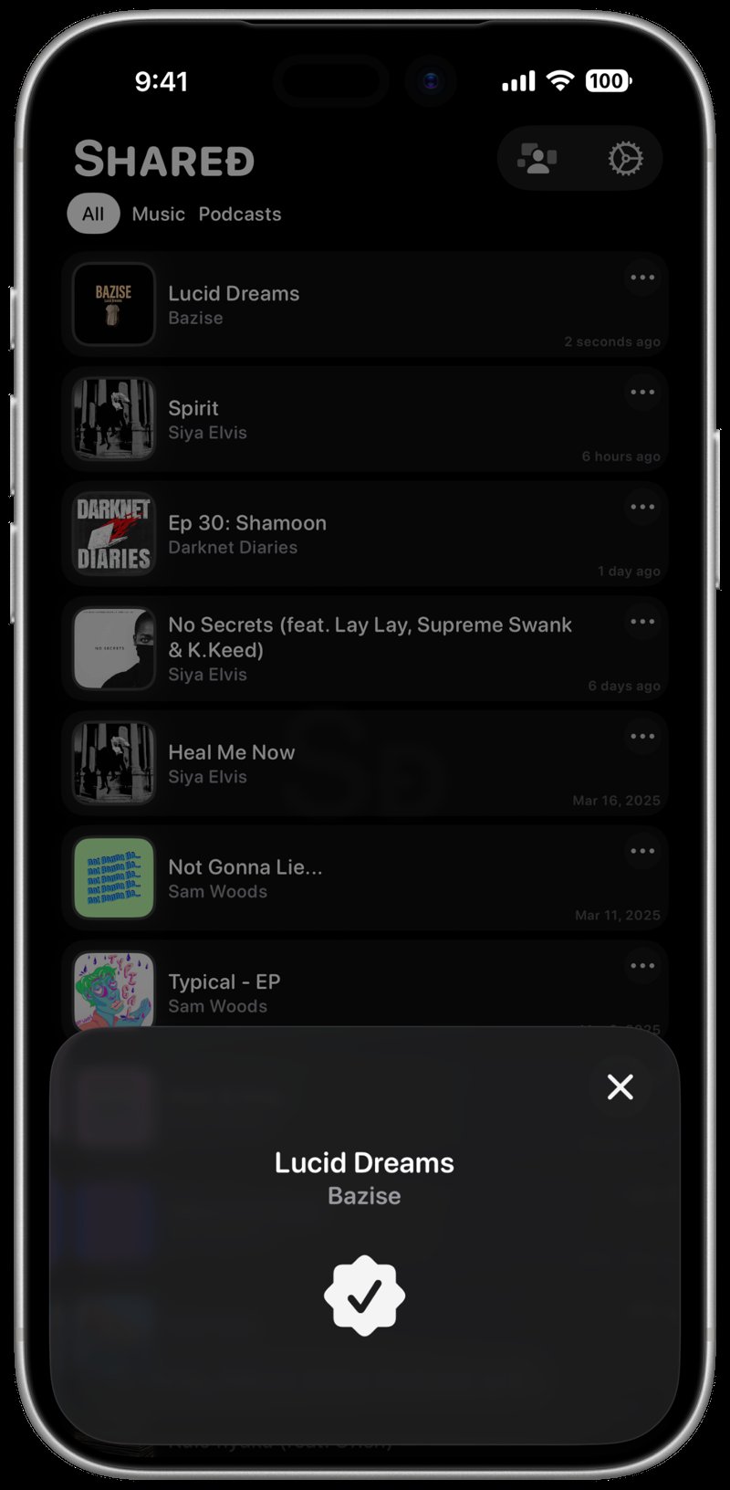 Shared iPhone 17 Pro Max Silver Song ID Match Grey Dark press image.
