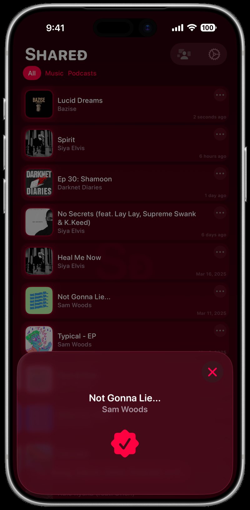 Shared iPhone 17 Pro Max Silver Song ID Match Pink Dark press image.