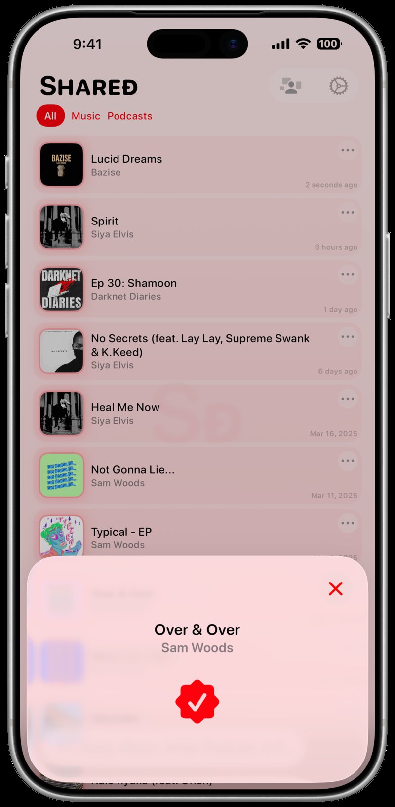 Shared iPhone 17 Pro Max Silver Song ID Match Red Light press image.