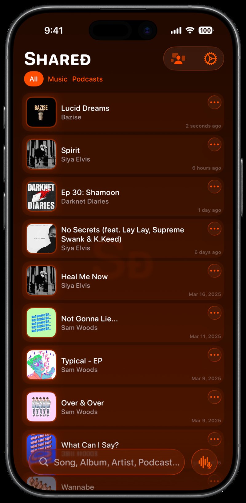 Shared iPhone 17 Black History Orange Dark press image.