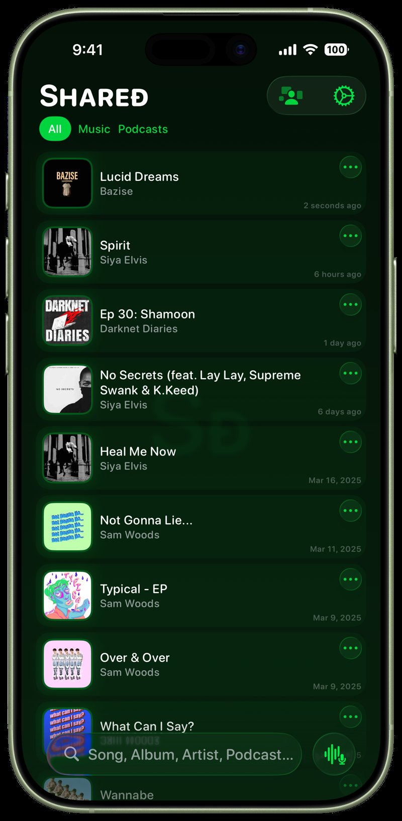 Shared iPhone 17 Sage History Dark press image.