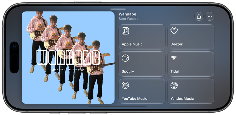 Shared on iPhone 17 showing Media View for Wannabe, dark appearance.