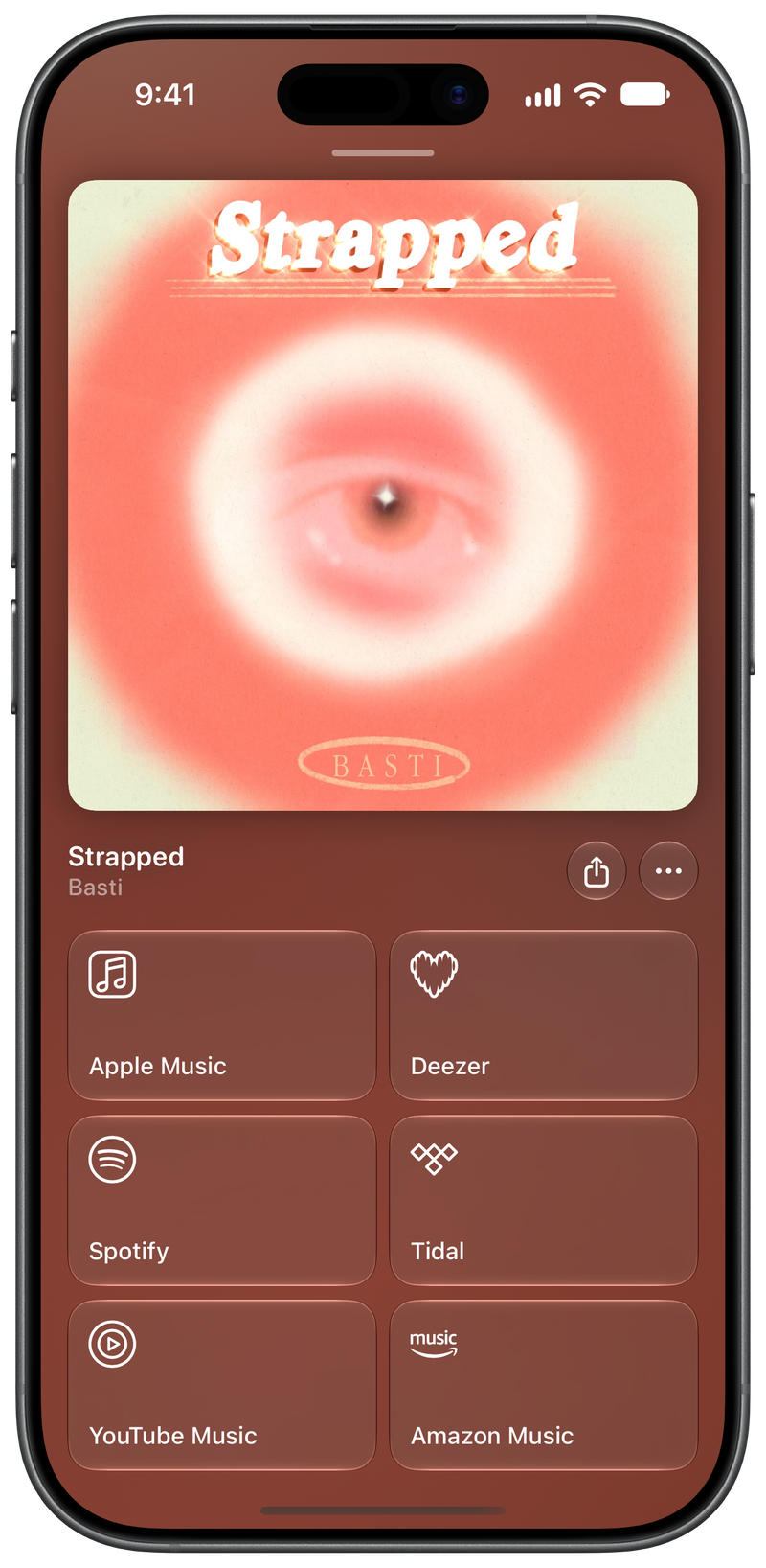 Shared on iPhone 17 showing Media View for Strapped, dark appearance.