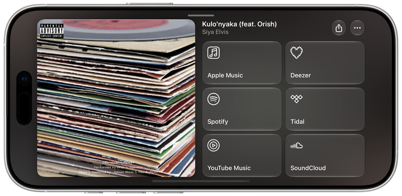 Shared on iPhone 17 showing Media View for Kulo'nyaka (feat. Orish), light appearance.
