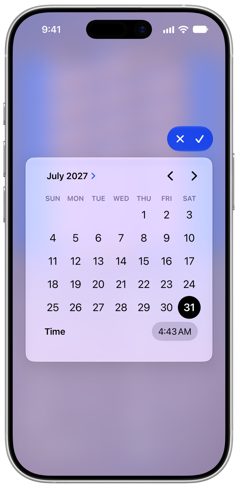 Shared on iPhone 17 showing Reminder Picker in the Pink tint, light appearance.
