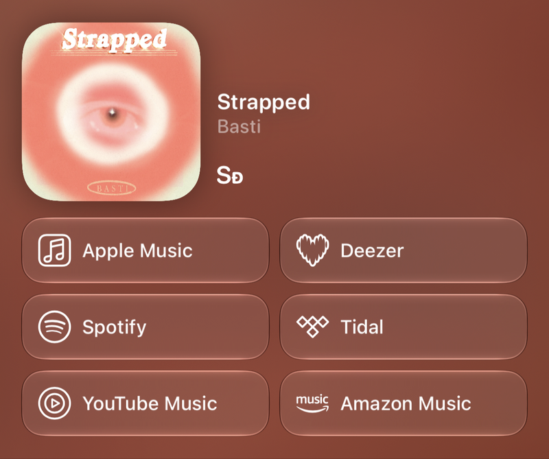 Shared’s Share as Image picture of Strapped, made in Messages on iPhone 17, light appearance.