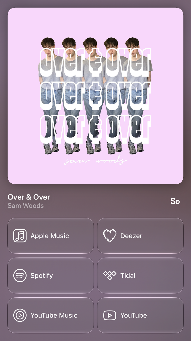 Shared’s Share as Image picture of Over & Over, made in the app on iPhone 17, dark appearance.