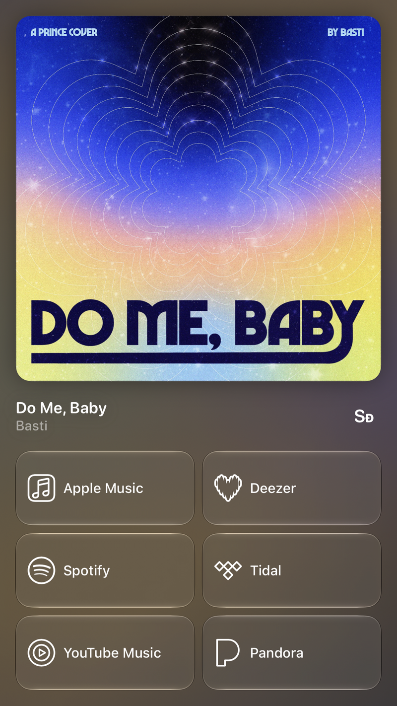 Shared’s Share as Image picture of Do Me, Baby, made in the app on iPhone 17, dark appearance.