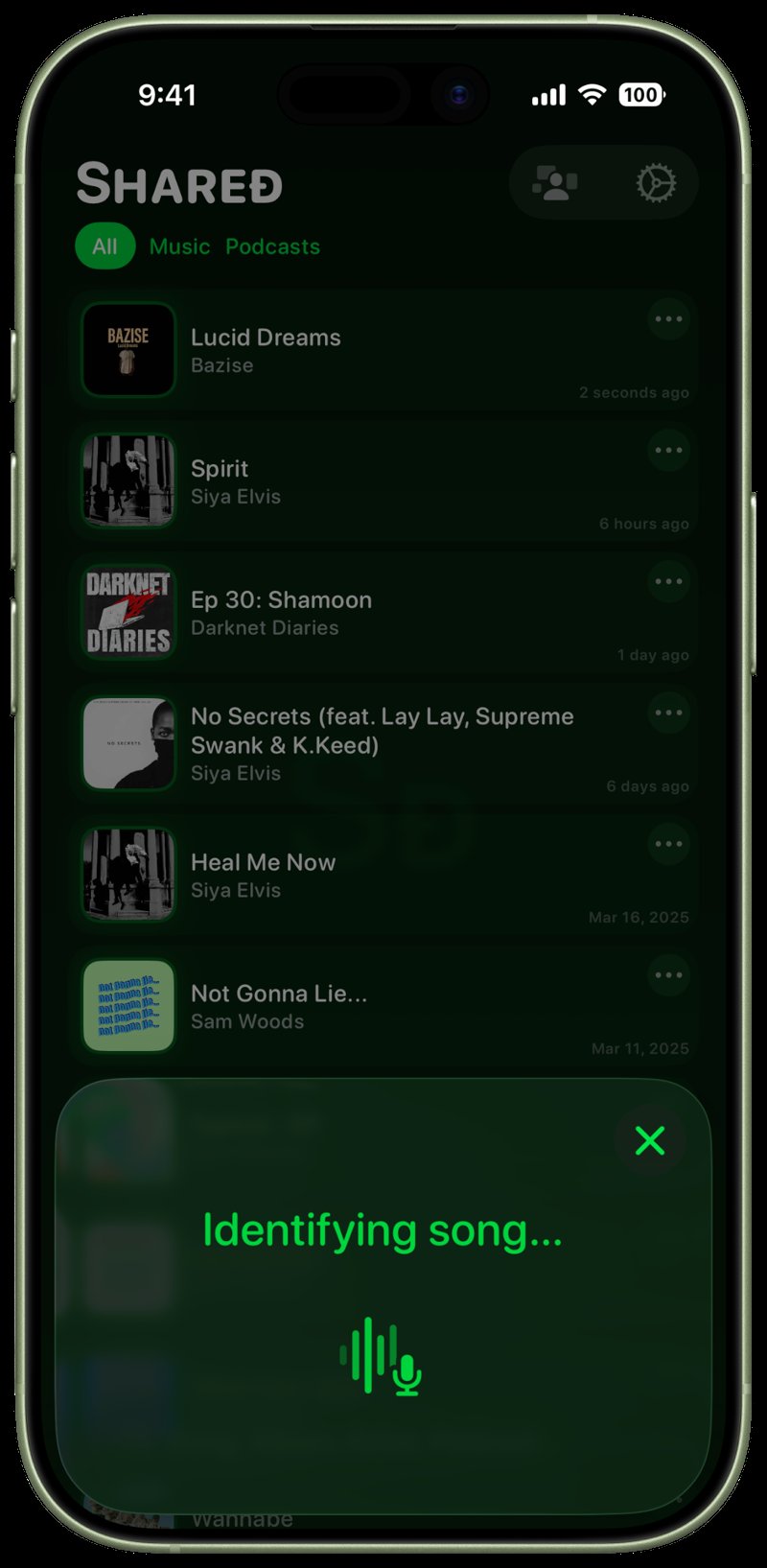 Shared iPhone 17 Sage Song ID Identifying Green Dark press image.