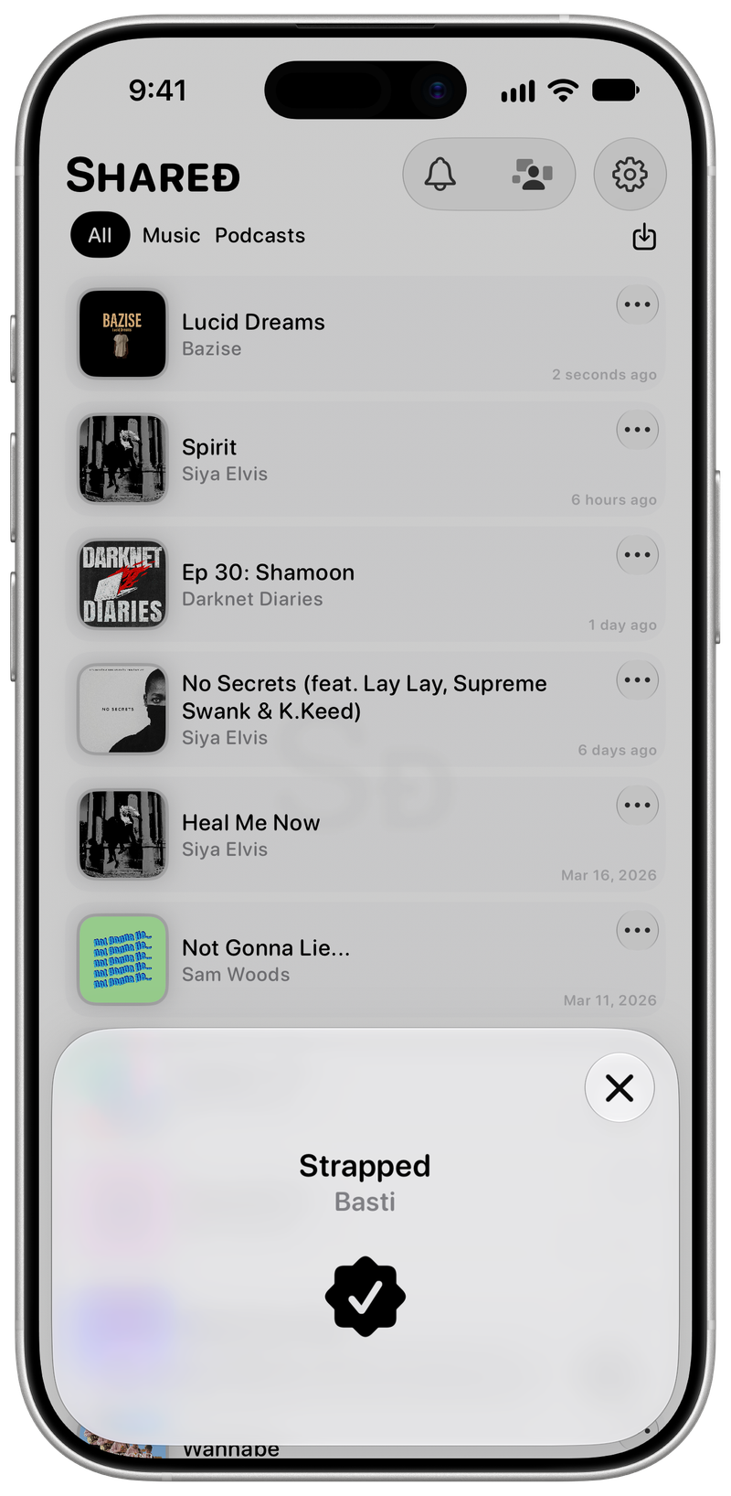 Shared on iPhone 17 showing Successful Match in the Grey tint, light appearance.